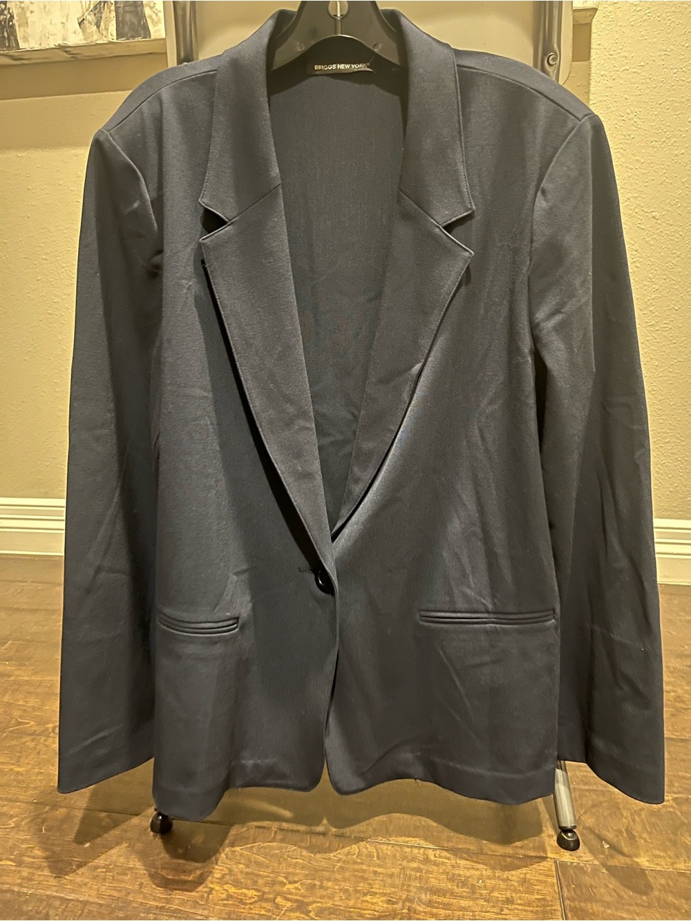 Briggs New York Navy Single-Button Blazer